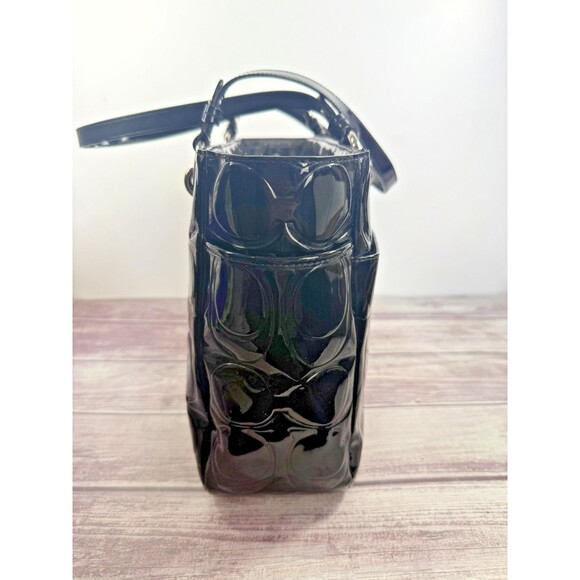 COACH F17729 Tote bag Enamel Leather Embossed C East West Gallery EXCELLENT - Picture 14 of 16
